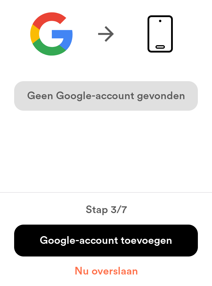 Scherm voor het inloggen op een Google-account