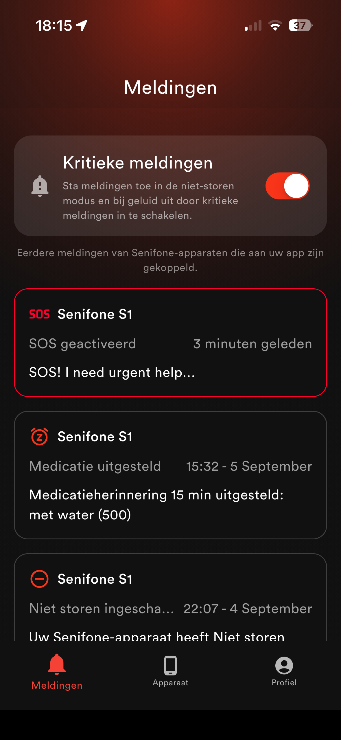 Kritieke waarschuwingen