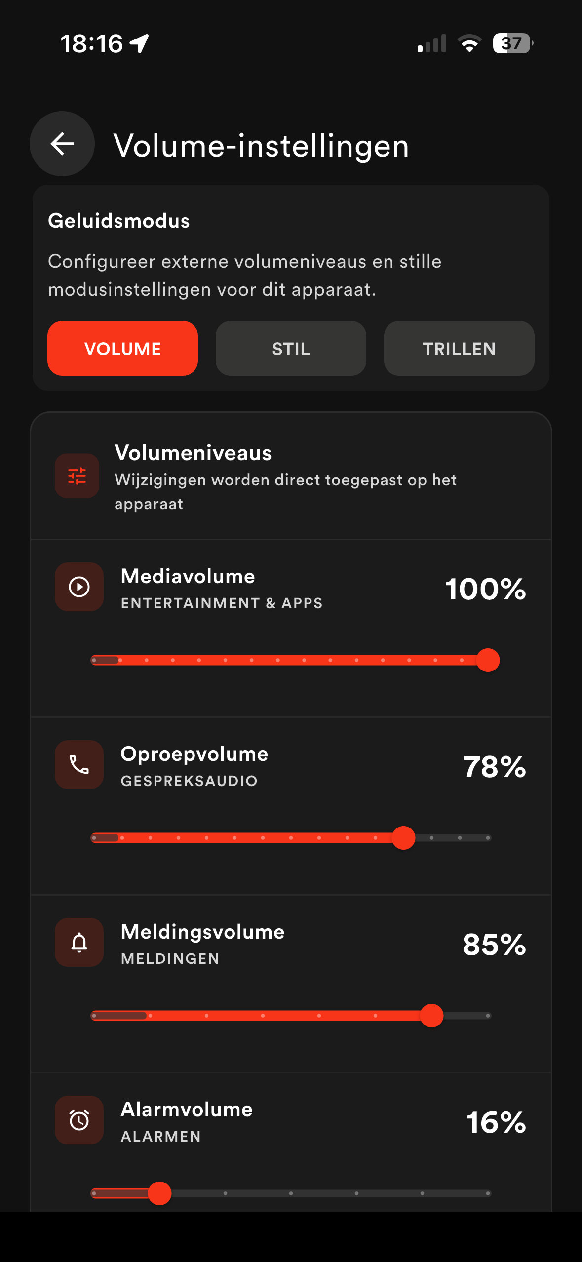 Volume-instellingen2