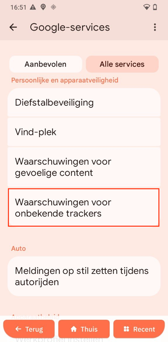 Waarschuwingen voor onbekende trackers