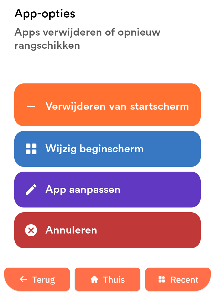 App-tegels verplaatsen