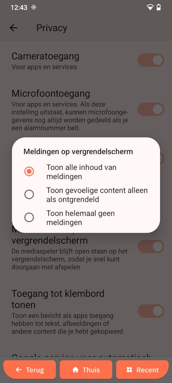 Meldingen op vergrendelscherm