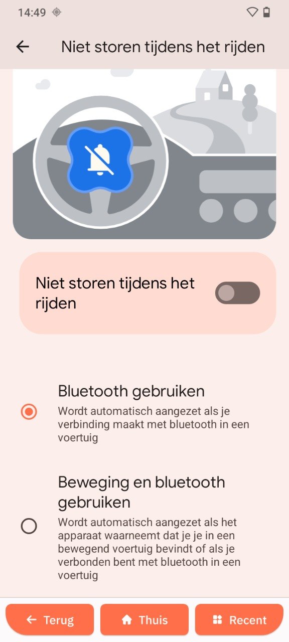 Meldingen dempen tijdens rijden