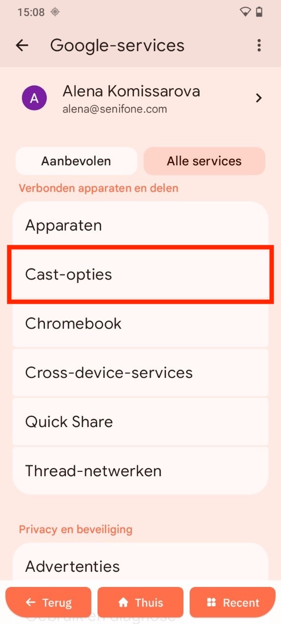 Cast-opties