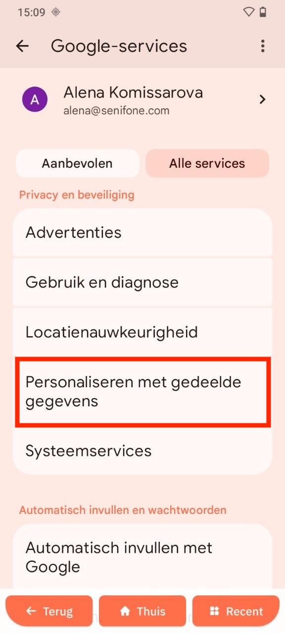 Personaliseren met gedeelde gegevens