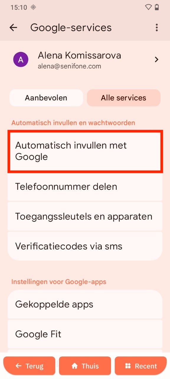 Automatisch invullen met Google