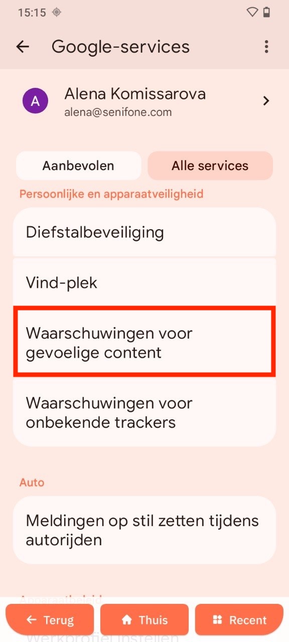 Waarschuwingen voor gevoelige content