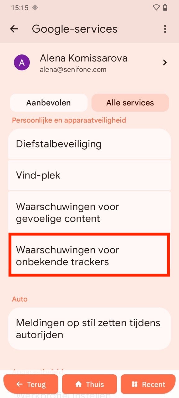 Waarschuwingen voor onbekende trackers