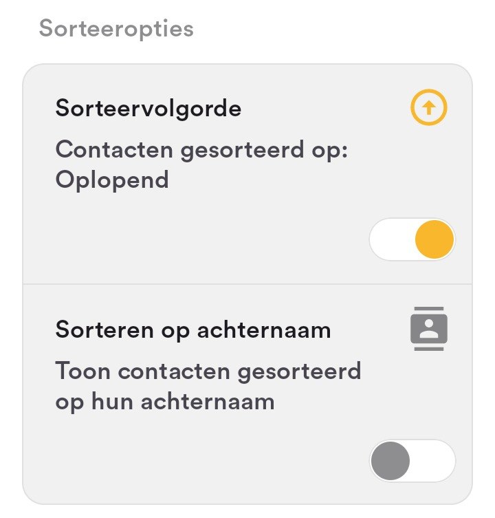 Sorteeropties