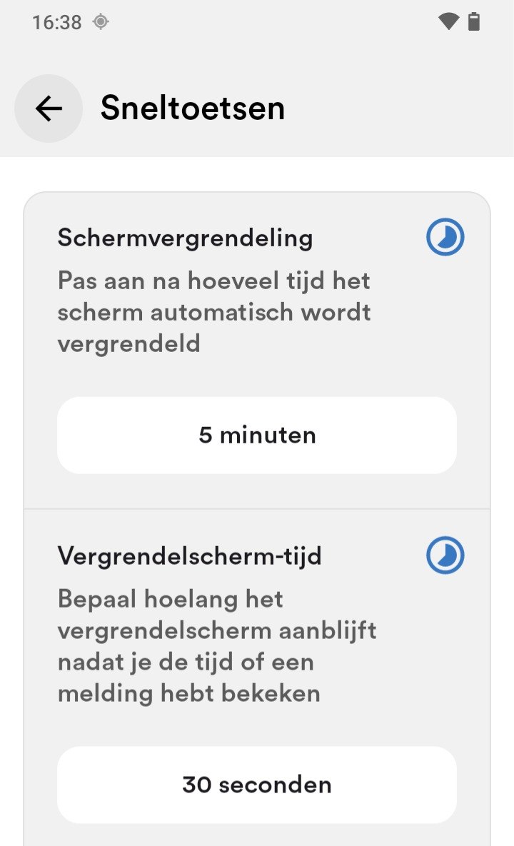 Schermvergrendeling en time-out