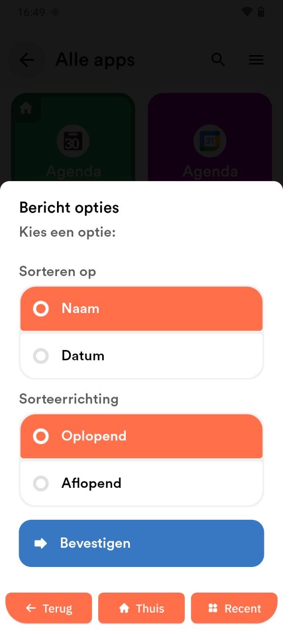 Apps sorteren