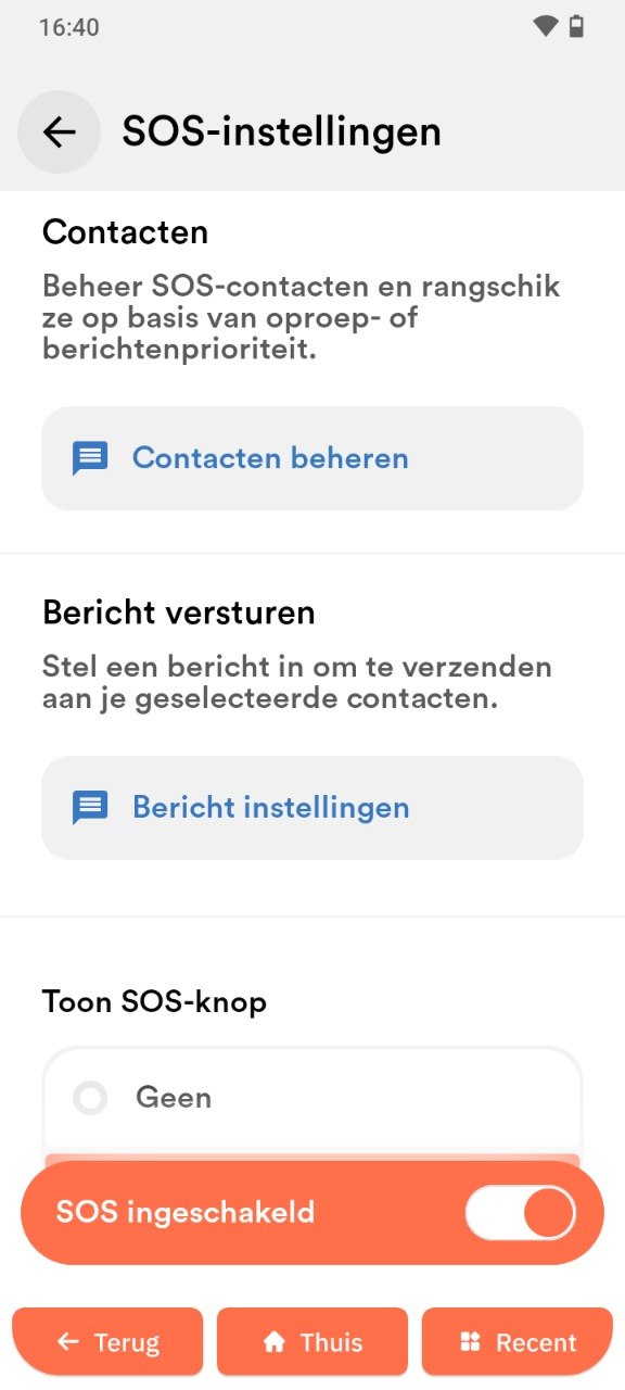 SOS inschakelen