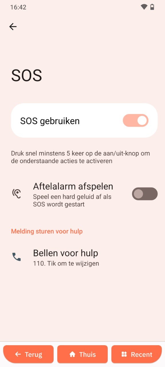 Nood-SOS-instellingen