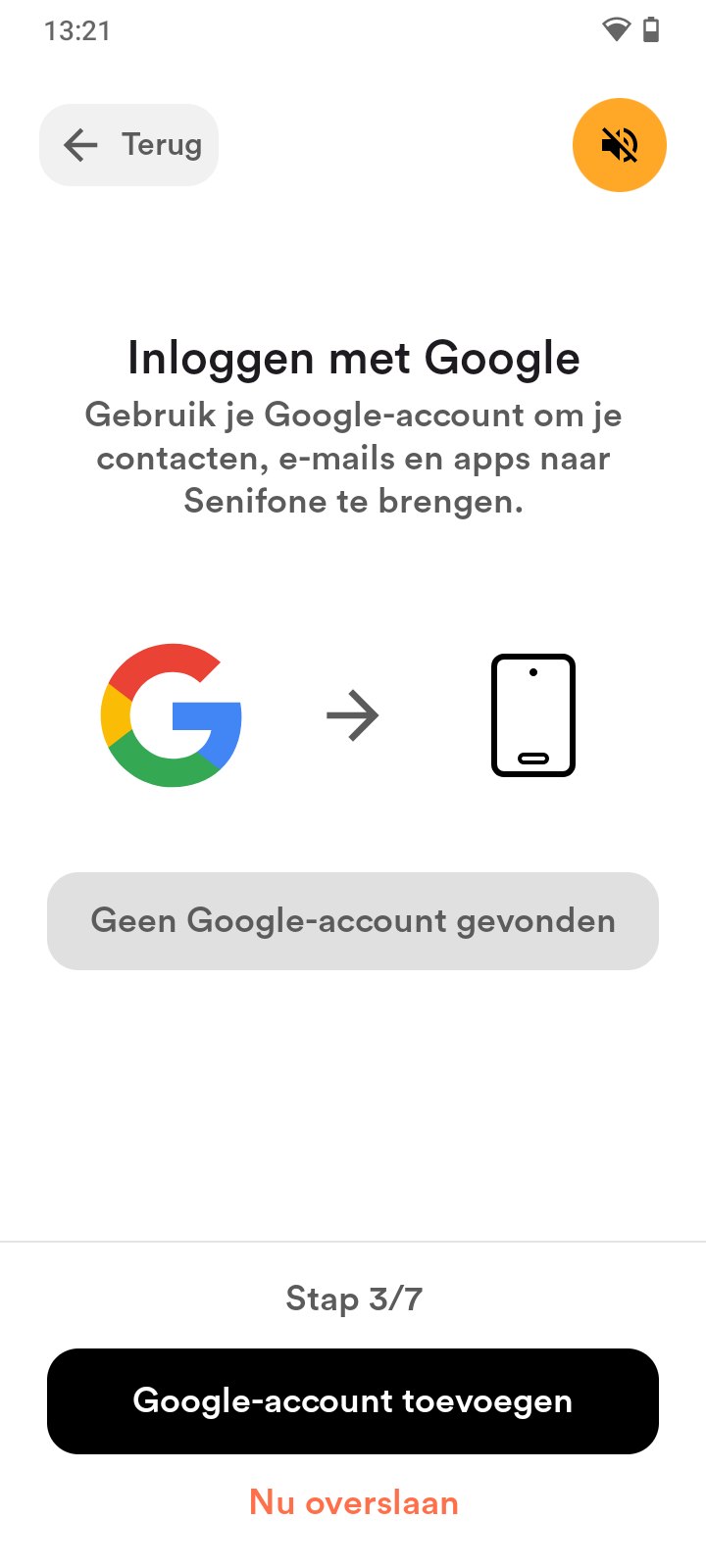 Scherm voor inloggen op Google-account