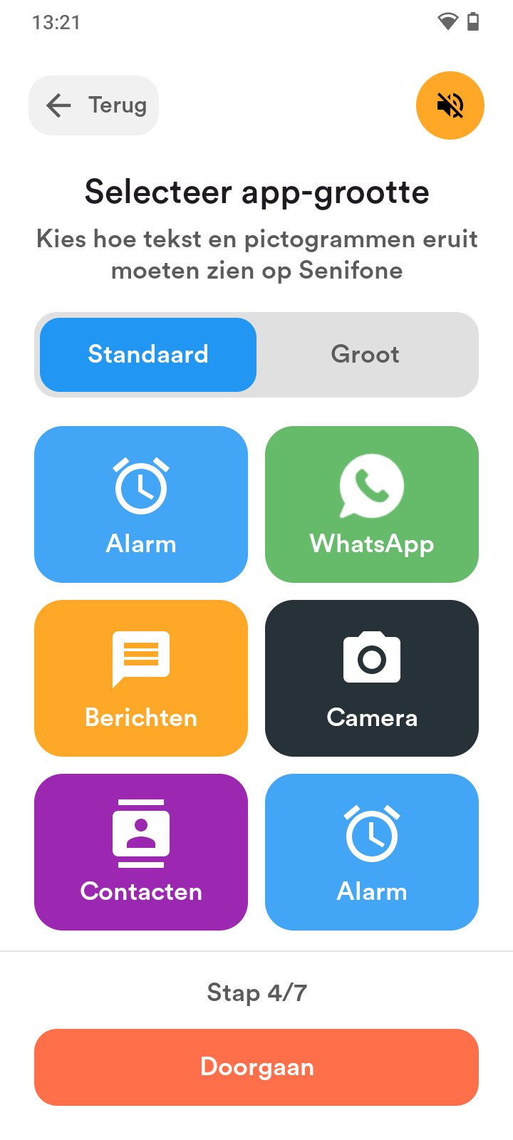 Selectie voor grootte van app-tegels