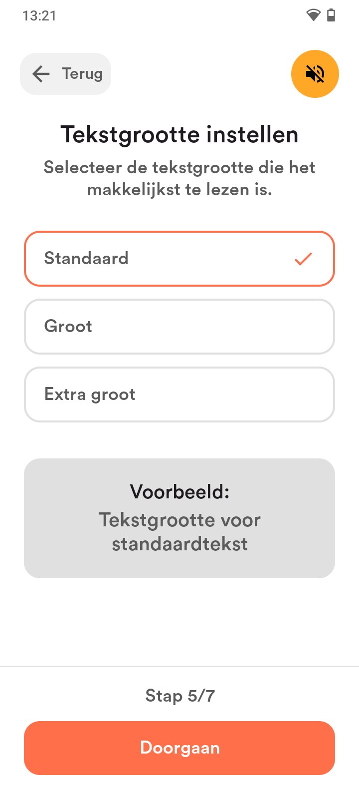 Selectie voor tekstgrootte