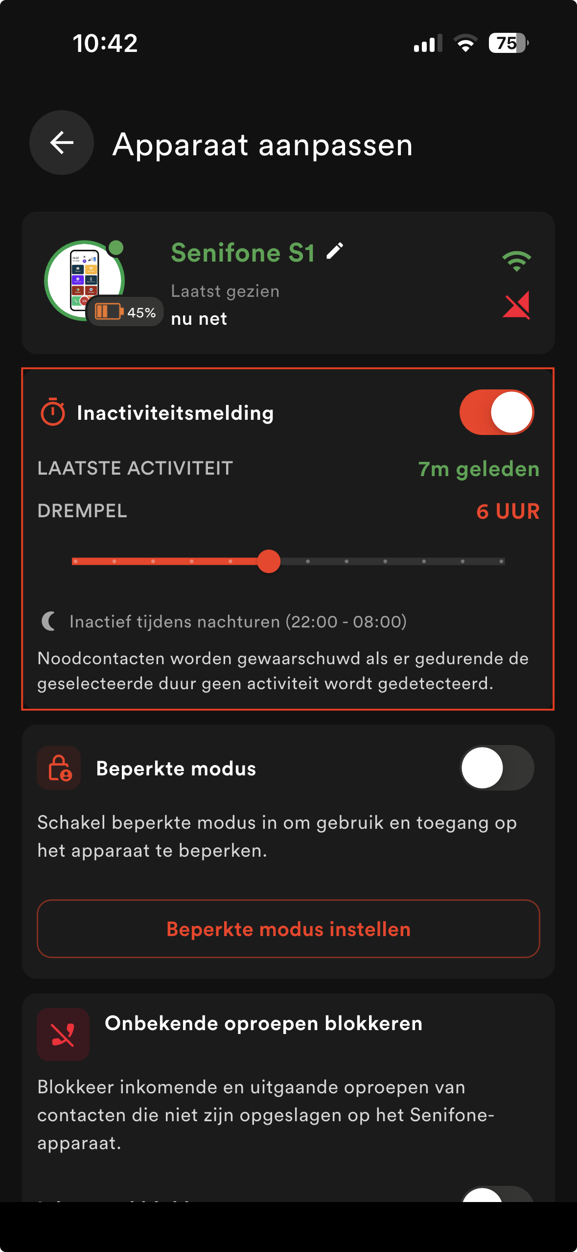 Inactiviteitswaarschuwing
