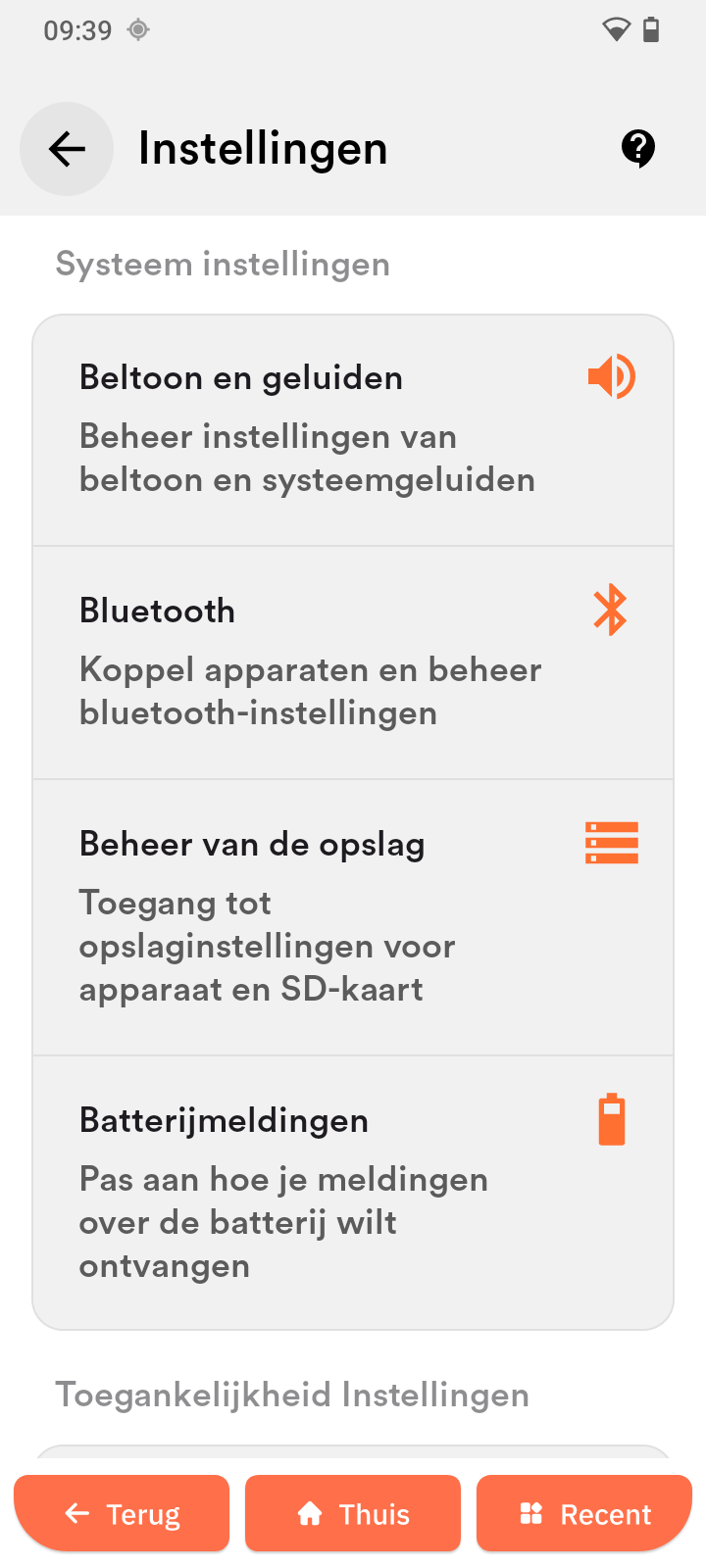 Systeeminstellingen