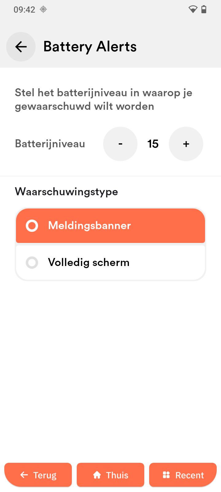 Batterijwaarschuwingen