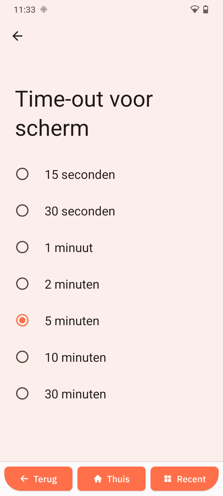 Schermtime-out