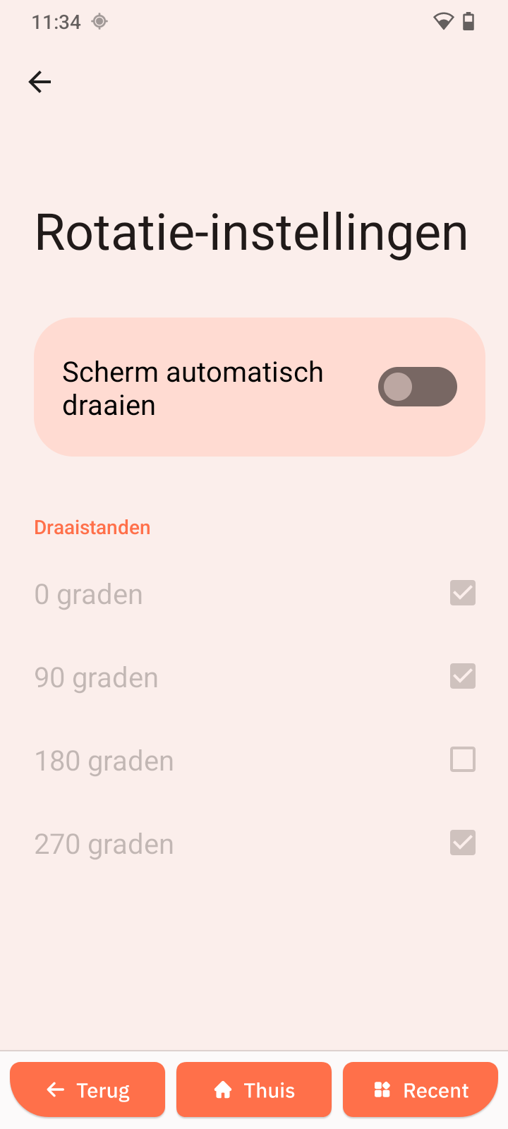 Rotatie-instellingen