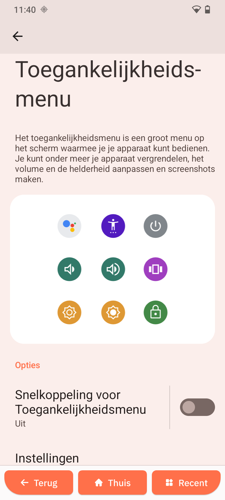 Toegankelijkheidsmenu
