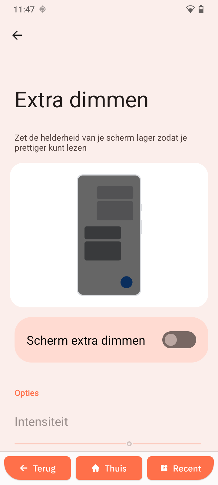 Extra dimmen