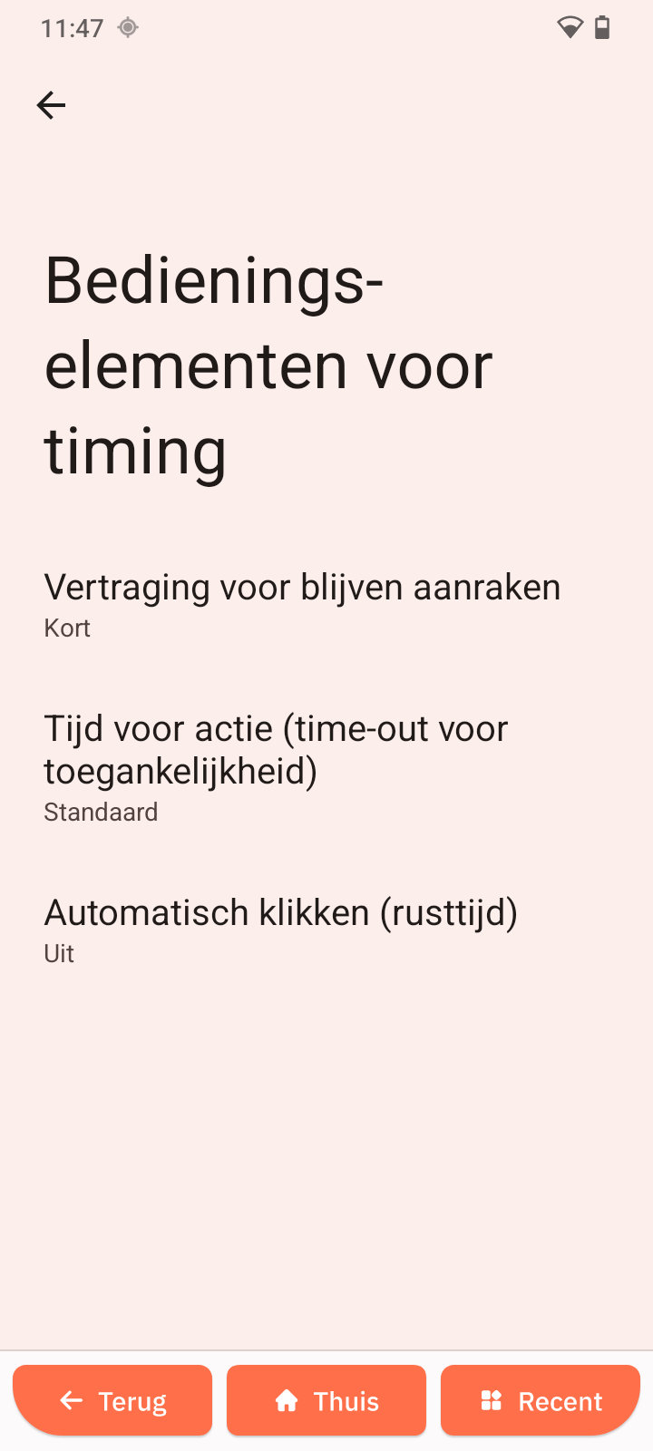 Bedieningselementen voor timing